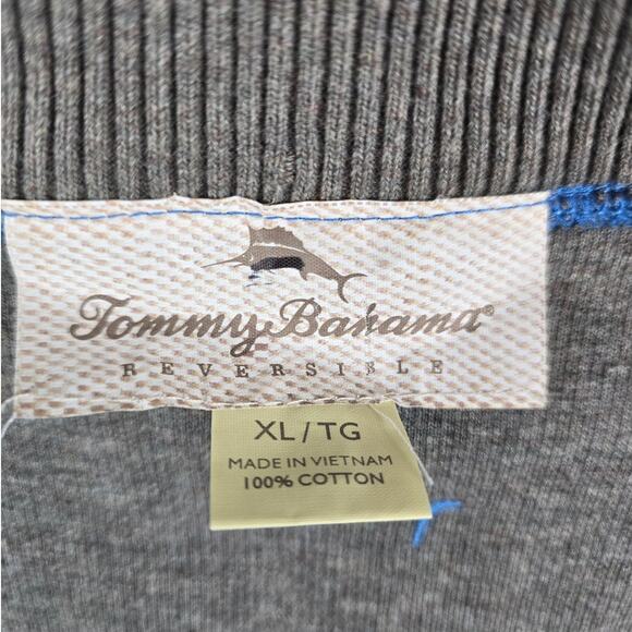 Tommy Bahama Blue Gray Reverible Winter Warm 1/4 Zip Men's Sweater XL - Picture 7 of 8